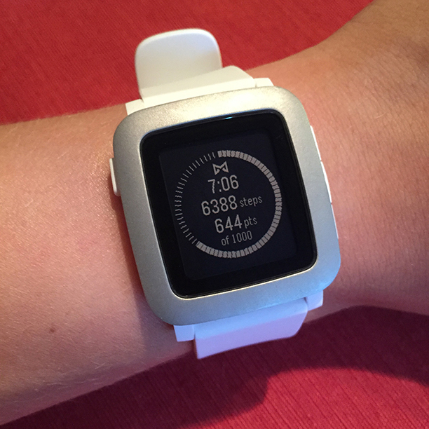 You can use Misfit or other fitness tracking apps with the Pebble Time